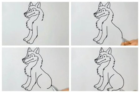 Как нарисовать волка поэтапно