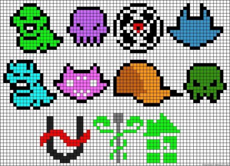 Рисунки по клеточкам маленькие