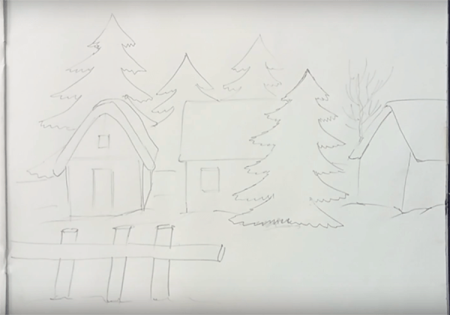 Рисунок на тему зима