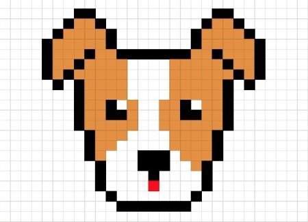 Рисование по клеточкам корги