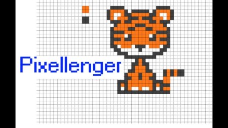 Рисунки по клеточкам Тигрёнок