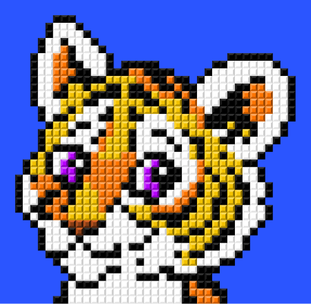 Тигр по клеточкам