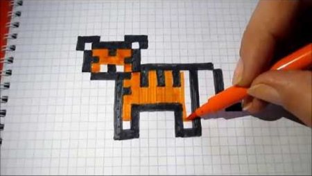 Рисование по клеточкам тигр