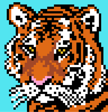 Рисование по клеточкам тигр