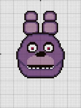 Рисование по клеточкам ФНАФ В тетради