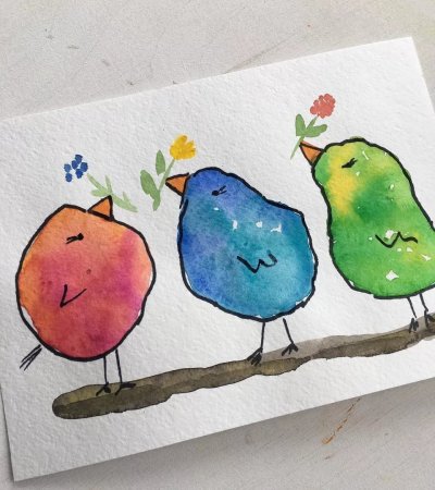 Рисование акварелью для детей