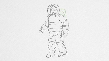 Космонавт рисунок карандашом