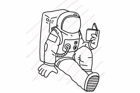 Космонавт рисунок карандашом