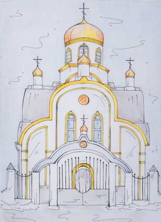 Церковь карандашом легко