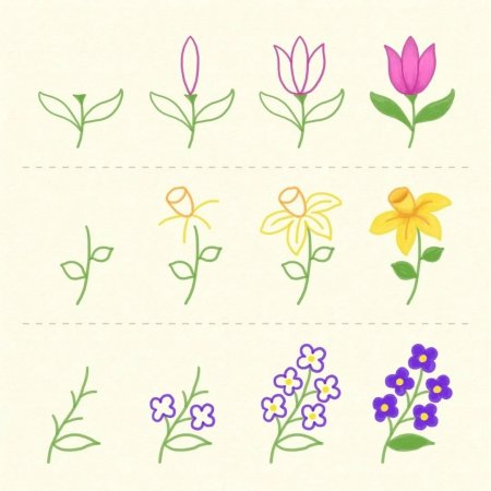 Пошаговое рисование цветов для детей