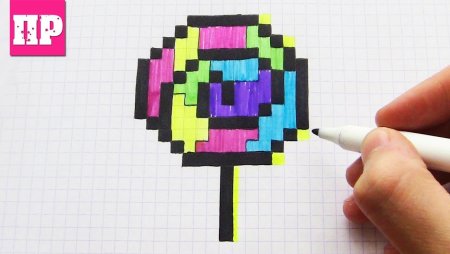 Рисование по клеточкам леденец