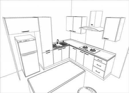 Иллюстрация кухни без мебели