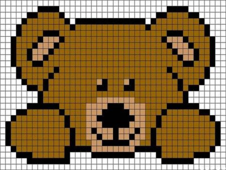 Рисунки по клеткам медведи