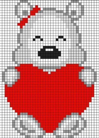 Рисование по клеточкам мишка