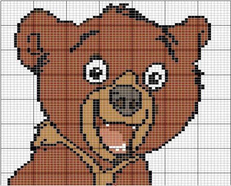 Рисунки по клеточкам мишка