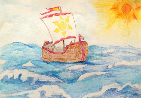 Рисунок к сказке Летучий корабль