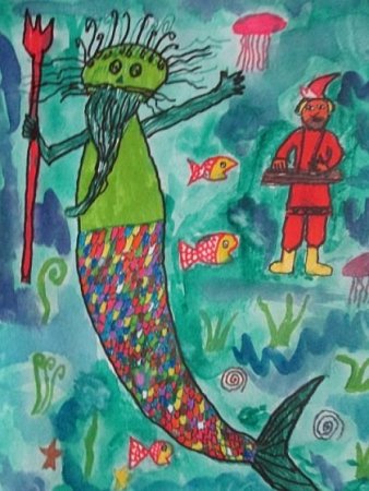 Рисунок корабля из сказки о царе Салтане