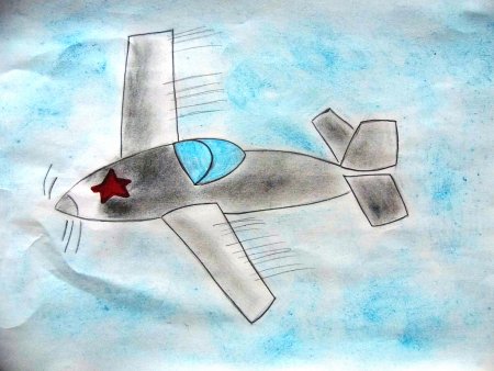 Рисунок самолёта карандашом для детей