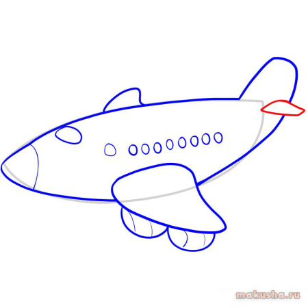 Самолет срисовка с 3 лет