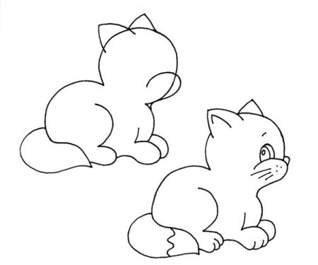 Этапы рисования кошки