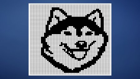 Рисунки по клеточкам хаски