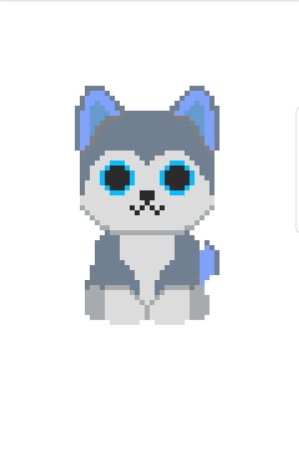 Хаски по клеточкам в тетради