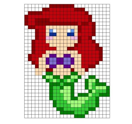 Рисование по клеточкам принцессы