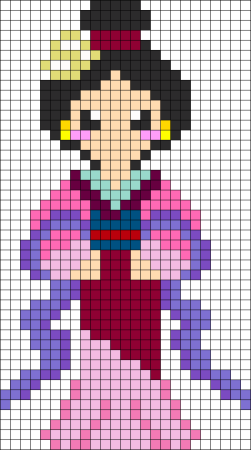 Рисование по клеточкам принцессы