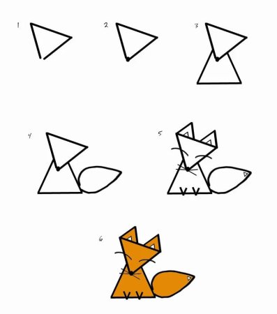 Картинки животных из геометрических фигур