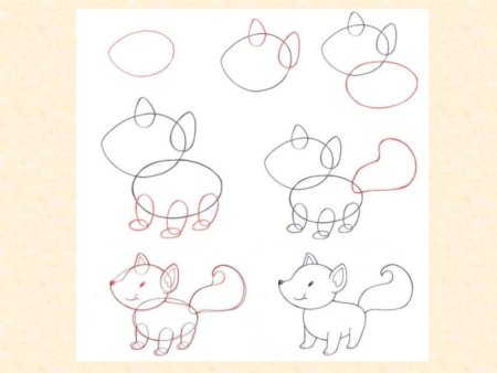 Поэтапное рисование лисы для детей