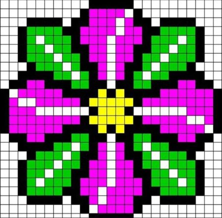 Цветочек по клеточкам