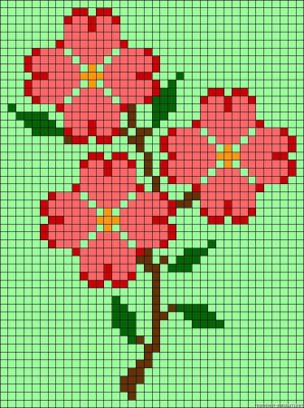 Рисование по клеткам цветок