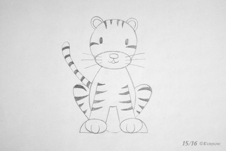 Рисунки для срисовки лёгкие Тигренок