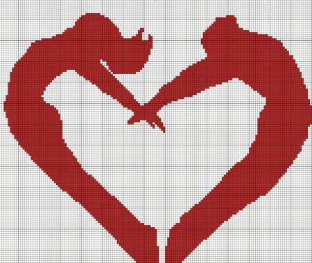 Рисование по клеточкам любовь