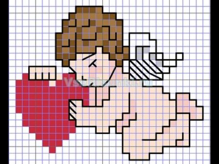 Рисование по клеточкам ангел