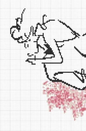 Вышивка монохром поцелуй