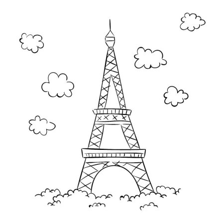 Эйфелева башня раскраска для детей