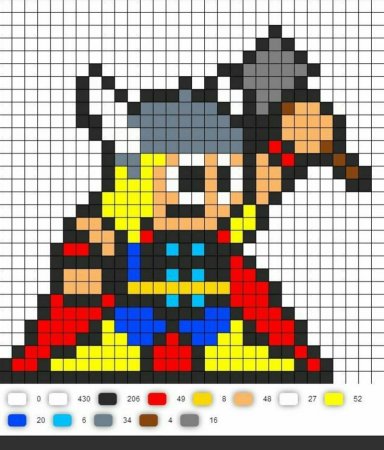 Пиксель арт Марвел тор