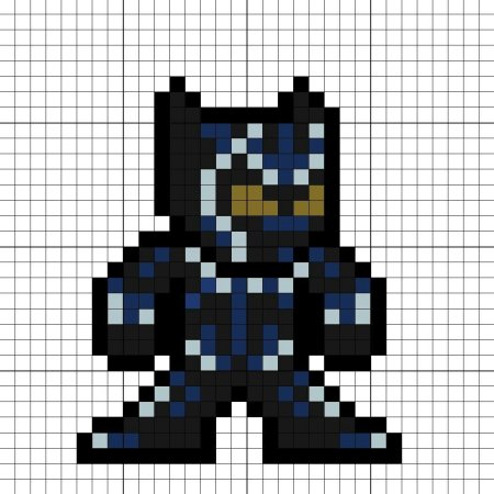 Рисование по клеткам пантера