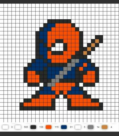 Рисунки в клеточку Супергерои