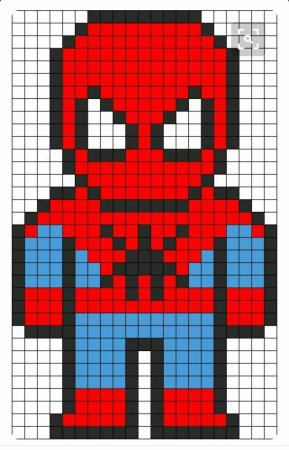 Perler Beads схемы человек паук