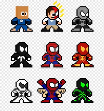 Супергерои Марвел пиксель