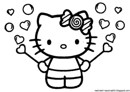 Хэллоу Китти раскраски маленькие