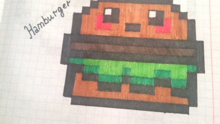 Рисунки по клеточкам бургер