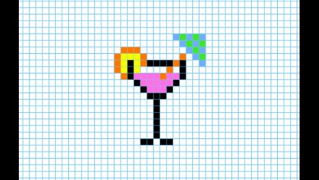 Коктейль по клеточкам в тетради