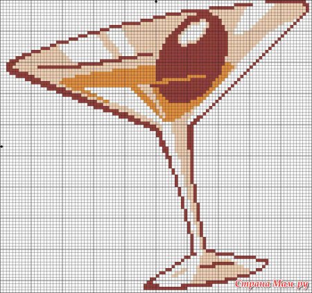 Вышивка крестом коктейли