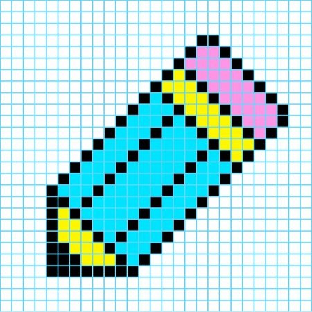 Рисование по клеточкам банан