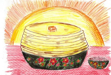 Рисунок на Масленицу карандашом легкий