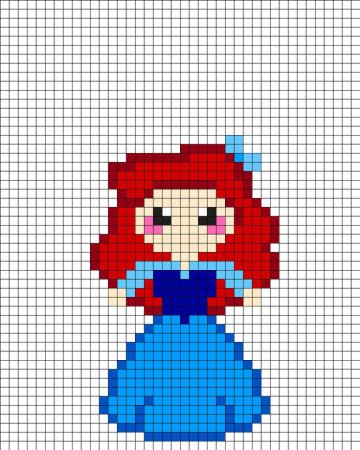 Рисунки по клеточкам Русалочка