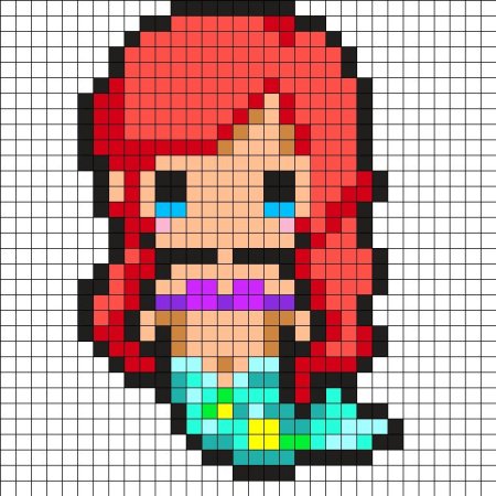 Схема вышивки крестиком Русалочка Ариэль